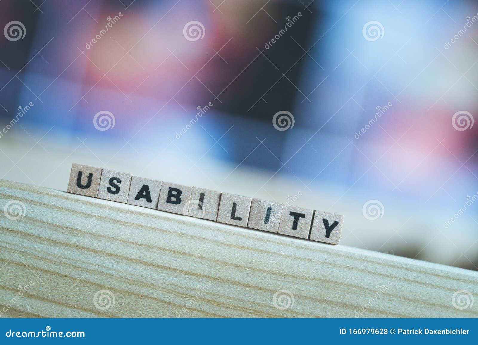 usability concept: close up picture of wood cubes with the word Ã¢â¬Åusability